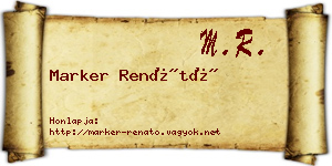 Marker Renátó névjegykártya